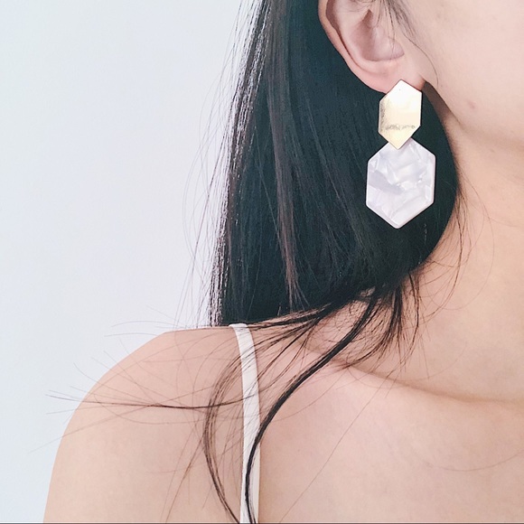 Pink and White Gold Tortoise Dangle Earrings - Picture 7 of 8